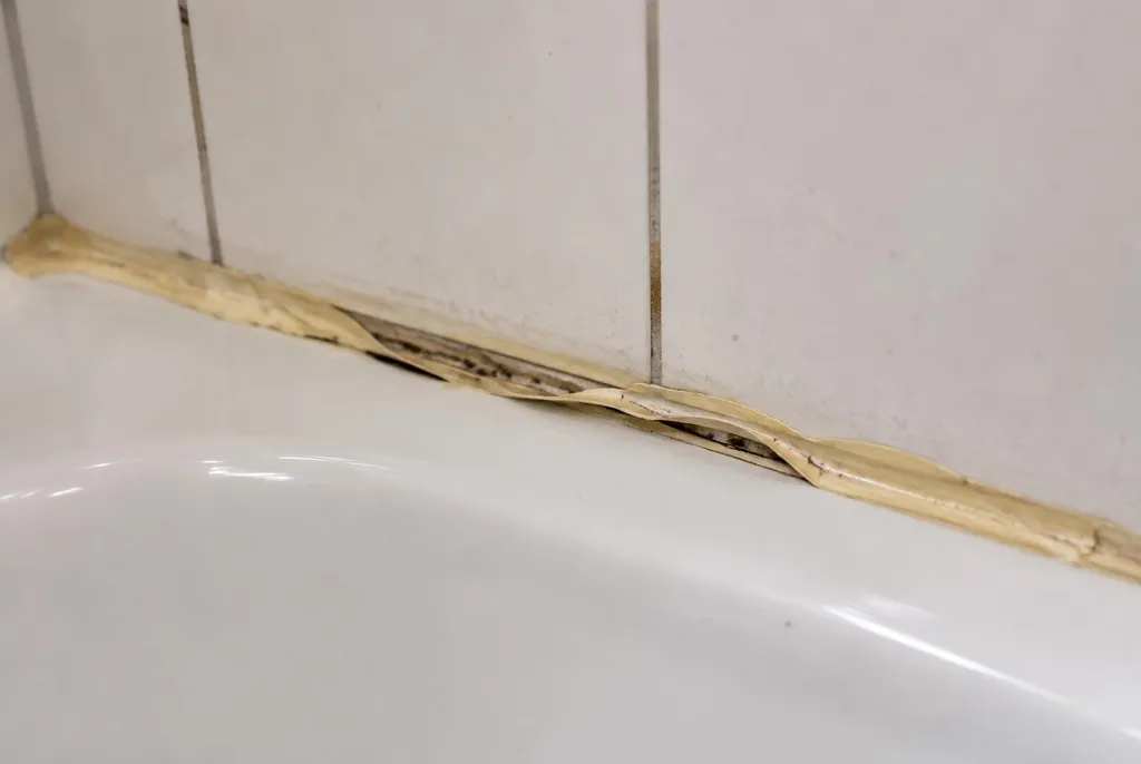 Kitbedrijf Driel – loslatende kit naast het bad